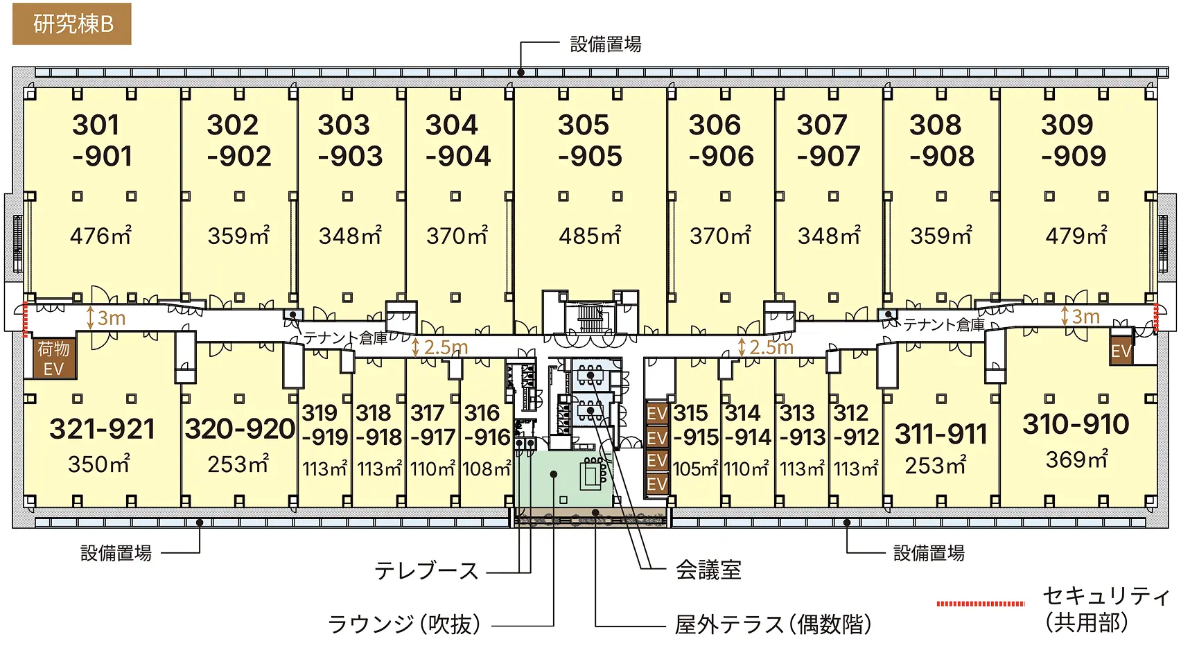 基準階平面図（3〜9F）